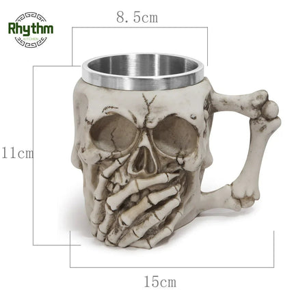 Beer Mug Stainless Steel 3D Goblet Skull Viking Mug - Beer Mug - Freeson - Mad Fly Essentials