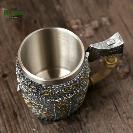 Beer Mug Stainless Steel 3D Goblet Skull Viking Mug - Beer Mug - Freeson - Mad Fly Essentials