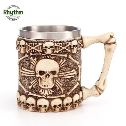 Beer Mug Stainless Steel 3D Goblet Skull Viking Mug - Beer Mug - Freeson - Mad Fly Essentials