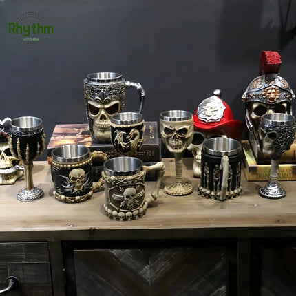 Beer Mug Stainless Steel 3D Goblet Skull Viking Mug - Beer Mug - Freeson - Mad Fly Essentials