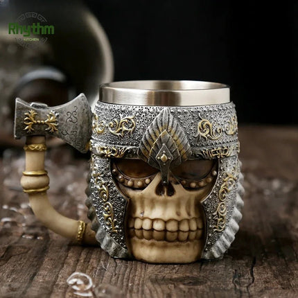 Beer Mug Stainless Steel 3D Goblet Skull Viking Mug - Beer Mug - Freeson - Mad Fly Essentials