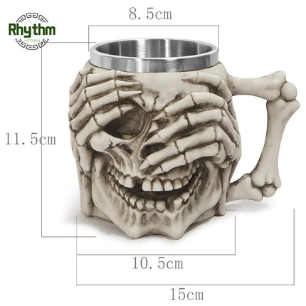 Beer Mug Stainless Steel 3D Goblet Skull Viking Mug - Beer Mug - Freeson - Mad Fly Essentials