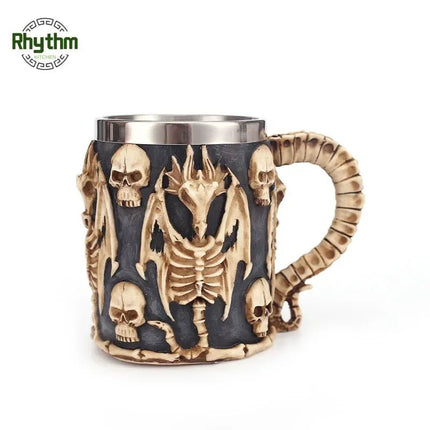 Beer Mug Stainless Steel 3D Goblet Skull Viking Mug - Beer Mug - Freeson - Mad Fly Essentials
