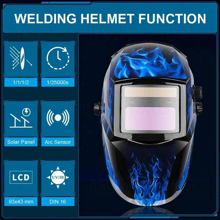 Solar Large View Auto Darkening Helmet Welding Mask - Welding Mask - JALU - Mad Fly Essentials