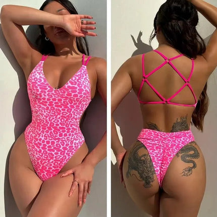 Bikini Set Women 2pc Lace Leopard Micro Swimwear Set - Bikini Set - Seenimoe - Mad Fly Essentials