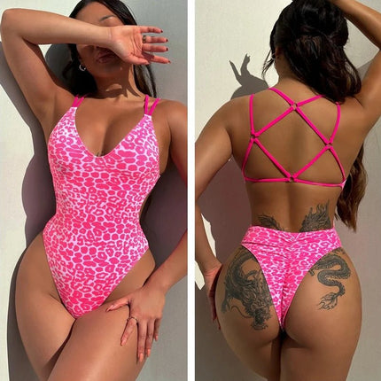 Bikini Set Women 2pc Lace Leopard Micro Swimwear Set - Bikini Set - Seenimoe - Mad Fly Essentials