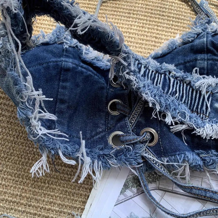 Bikini Set Women Denim Shorts Summer Bikini - Bikini Set - BlackArachnia - Mad Fly Essentials