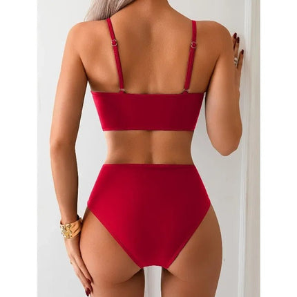 Bikini Set Women Fashion Black Solid Swimwear - Bikini Set - CeCheetah - Mad Fly Essentials