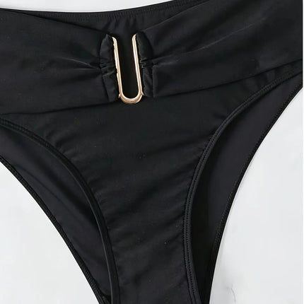 Bikini Set Women Fashion Black Solid Swimwear - Bikini Set - CeCheetah - Mad Fly Essentials