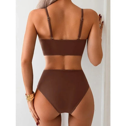 Bikini Set Women Fashion Black Solid Swimwear - Bikini Set - CeCheetah - Mad Fly Essentials