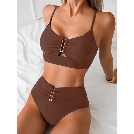 Bikini Set Women Fashion Black Solid Swimwear - Bikini Set - CeCheetah - Mad Fly Essentials