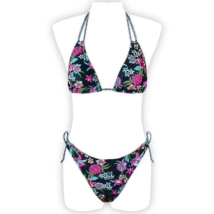 Bikini Set Women Lace Floral Backless Swimwear Bikini - Bikini Set - PanFlower - Mad Fly Essentials