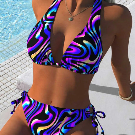 Bikini Set Women Retro 60s Floral Swimwear Set - Bikini Set - PanFlower - Mad Fly Essentials