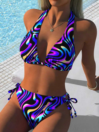 Bikini Set Women Retro 60s Floral Swimwear Set - Bikini Set - PanFlower - Mad Fly Essentials