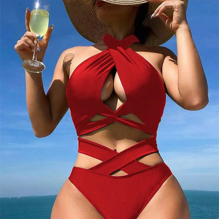 Bikini Set Women Solid Criss Cross Bikini Swimwear - Bikini Set - Z Lai - Mad Fly Essentials
