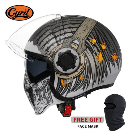 Black Feather Full Face Motorcycle Helmet - Motorcycle Helmet - Cyril - Mad Fly Essentials