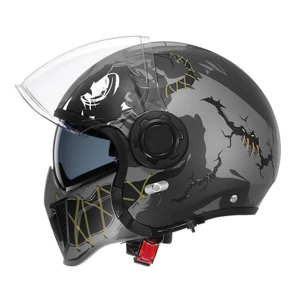 Black Feather Full Face Motorcycle Helmet - Motorcycle Helmet - Cyril - Mad Fly Essentials