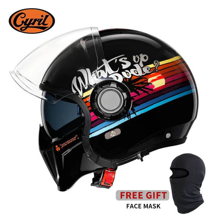 Black Feather Full Face Motorcycle Helmet - Motorcycle Helmet - Cyril - Mad Fly Essentials