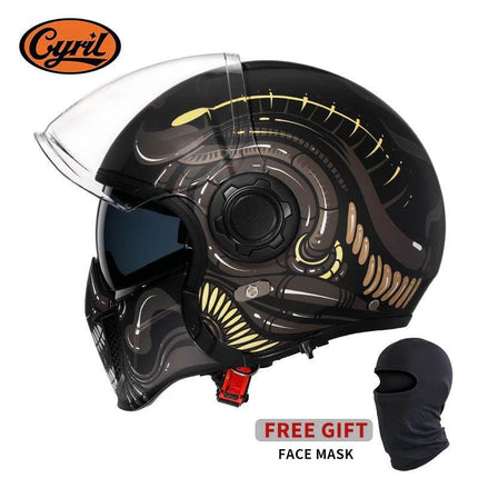 Black Feather Full Face Motorcycle Helmet - Motorcycle Helmet - Cyril - Mad Fly Essentials
