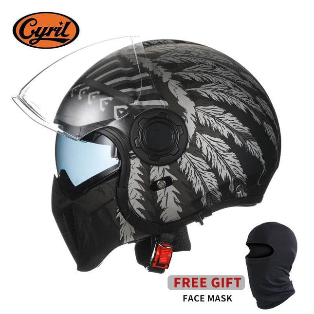 Black Feather Full Face Motorcycle Helmet - Motorcycle Helmet - Cyril - Mad Fly Essentials