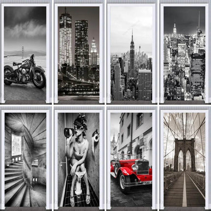 Black White Cityscape Funny 3D Wall Sticker - 3D Wall Sticker - Sensual Bee - Mad Fly Essentials