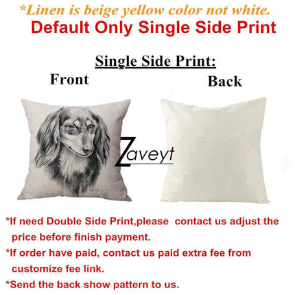 Black White Sketch Dachshund Nordic Linen Pillows Decor - Pillows Decor - Zaveyt - Mad Fly Essentials