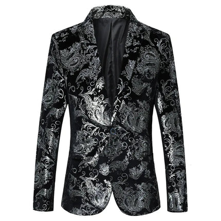 Blazer Men 3D Sequin Printed Pocket Lapel Blazer - Blazer - Micoopie - Mad Fly Essentials