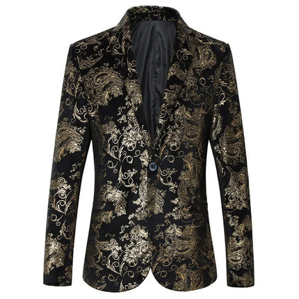 Blazer Men 3D Sequin Printed Pocket Lapel Blazer - Blazer - Micoopie - Mad Fly Essentials