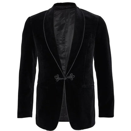 Blazer Men Business Casual Solid Black Blazers - Blazer - BC - Mad Fly Essentials