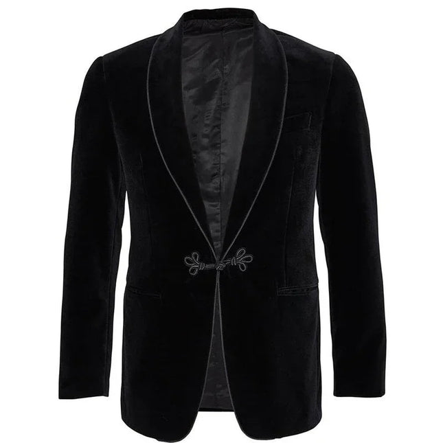 Blazer Men Business Casual Solid Black Blazers - Blazer - BC - Mad Fly Essentials