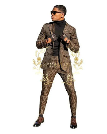 Blazer Men Golden Black Business Casual Jacket - Blazer - Top Nation - Mad Fly Essentials