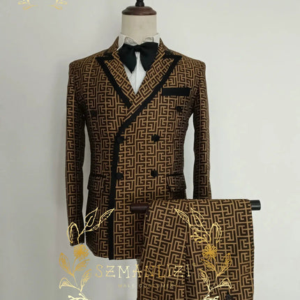 Blazer Men Golden Black Business Casual Jacket - Blazer - Top Nation - Mad Fly Essentials