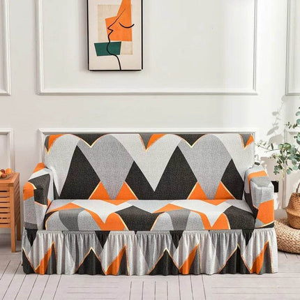 Blue Geometric Sofa Elastic 1-4 Slipcover - Mad Fly Essentials