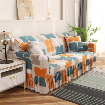 Blue Geometric Sofa Elastic 1-4 Slipcover - Mad Fly Essentials