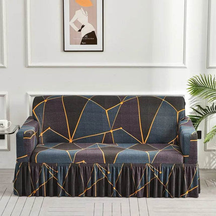 Blue Geometric Sofa Elastic 1 - 4 Slipcover - Slipcover - MKZOOM - Mad Fly Essentials