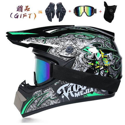 Blue Yellow Hazard 3D Full Face Motorcycle Helmet - Motorcycle Helmet - ORZ Helmets - Mad Fly Essentials