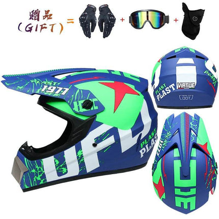 Blue Yellow Hazard 3D Full Face Motorcycle Helmet - Motorcycle Helmet - ORZ Helmets - Mad Fly Essentials