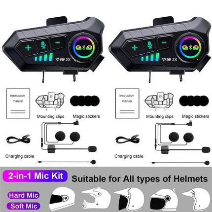 Bluetooth Motorcycle Intercom Noise - Reduction Headset Auto Essentials - Auto Essentials - Autoeye - Mad Fly Essentials