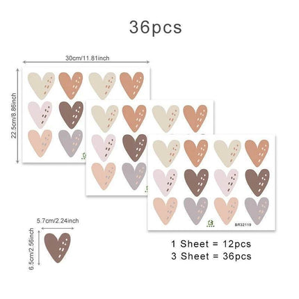Bohemian Kids Room Heart 36pc Set 3D Wall Sticker - 3D Wall Sticker - ZOOYOO - Mad Fly Essentials