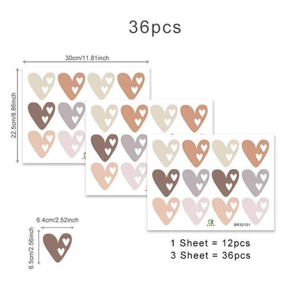 Bohemian Kids Room Heart 36pc Set 3D Wall Sticker - 3D Wall Sticker - ZOOYOO - Mad Fly Essentials