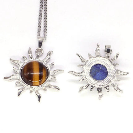 Bohemian Sun Flower Amethyst Pendant Women Accessories - Women Accessories - CSJA Jewelry - Mad Fly Essentials