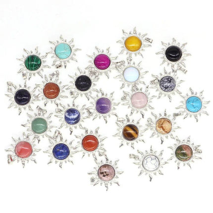 Bohemian Sun Flower Amethyst Pendant Women Accessories - Women Accessories - CSJA Jewelry - Mad Fly Essentials