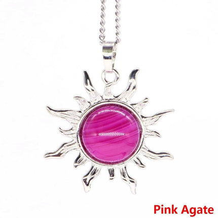 Bohemian Sun Flower Amethyst Pendant Women Accessories - Women Accessories - CSJA Jewelry - Mad Fly Essentials