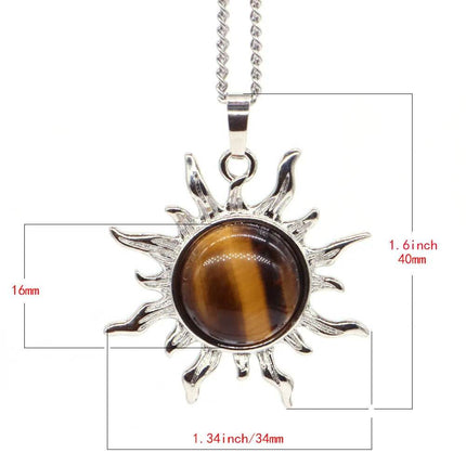 Bohemian Sun Flower Amethyst Pendant Women Accessories - Women Accessories - CSJA Jewelry - Mad Fly Essentials