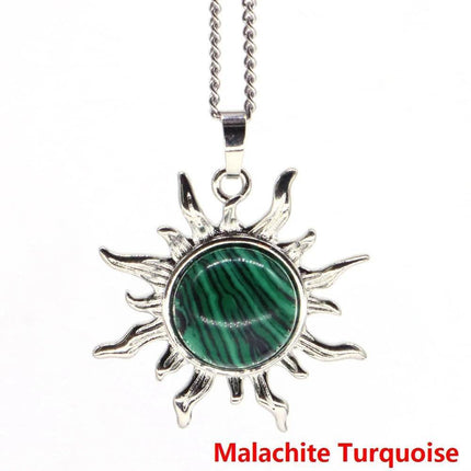 Bohemian Sun Flower Amethyst Pendant Women Accessories - Women Accessories - CSJA Jewelry - Mad Fly Essentials