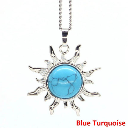 Bohemian Sun Flower Amethyst Pendant Women Accessories - Women Accessories - CSJA Jewelry - Mad Fly Essentials