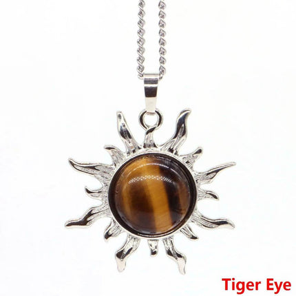Bohemian Sun Flower Amethyst Pendant Women Accessories - Women Accessories - CSJA Jewelry - Mad Fly Essentials