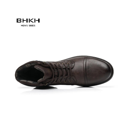 Boots Men Retro British Leather Ankle Footwear - Boots - BHKH - Mad Fly Essentials