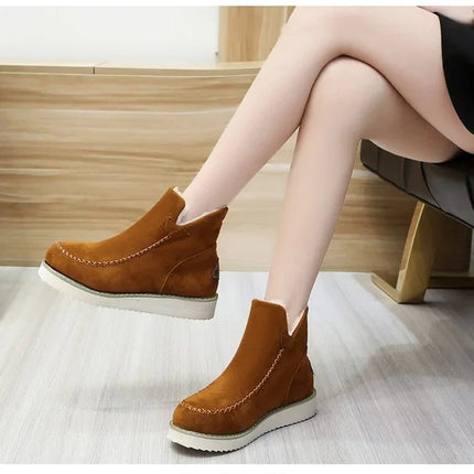Boots Women Casual Mid-Calf Ankle Snow Footwear - Boots - Mezereon - Mad Fly Essentials