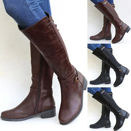 Boots Women Western Leather Winter Footwear - Boots - YM - Mad Fly Essentials